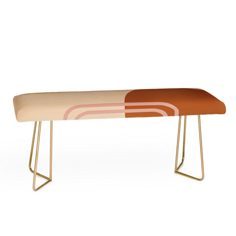 June Journal Modern Desert Abstract Shapes Bench