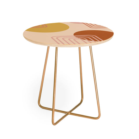 June Journal Modern Desert Abstract Shapes Round Side Table