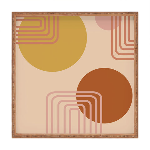 June Journal Modern Desert Abstract Shapes Square Tray