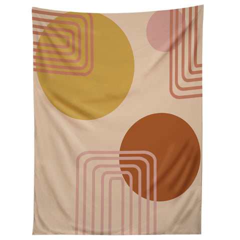 June Journal Modern Desert Abstract Shapes Tapestry
