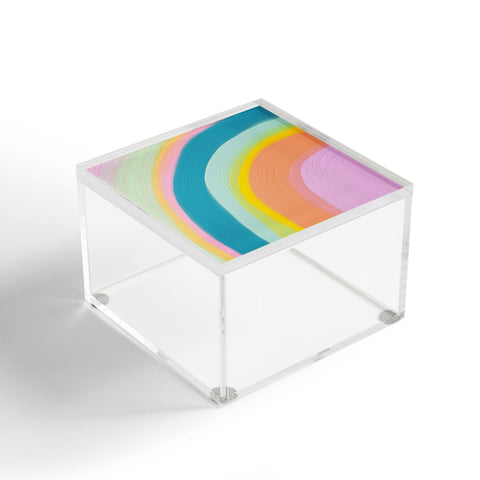 June Journal Painted Pastel Rainbow Acrylic Box