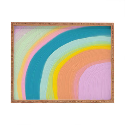 June Journal Painted Pastel Rainbow Rectangular Tray