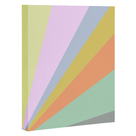 June Journal Pastel Rainbow Sunburst Art Canvas