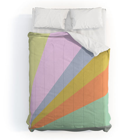 June Journal Pastel Rainbow Sunburst Comforter