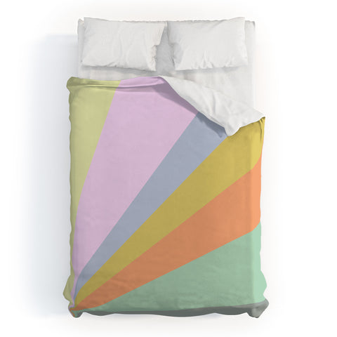 June Journal Pastel Rainbow Sunburst Duvet Cover
