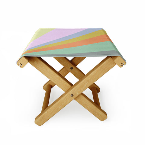 June Journal Pastel Rainbow Sunburst Folding Stool