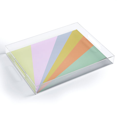 June Journal Pastel Rainbow Sunburst Acrylic Tray