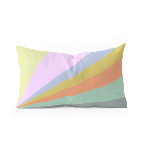 June Journal Pastel Rainbow Sunburst Oblong Throw Pillow