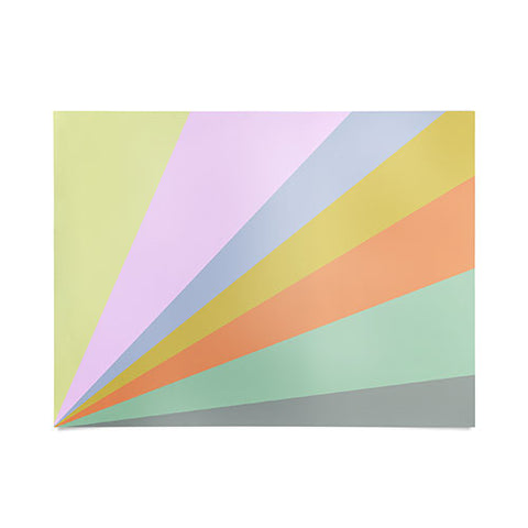 June Journal Pastel Rainbow Sunburst Poster