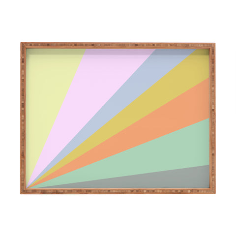 June Journal Pastel Rainbow Sunburst Rectangular Tray