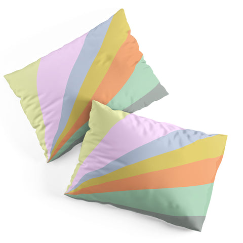 June Journal Pastel Rainbow Sunburst Pillow Shams