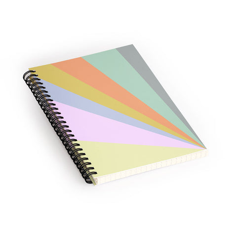 June Journal Pastel Rainbow Sunburst Spiral Notebook