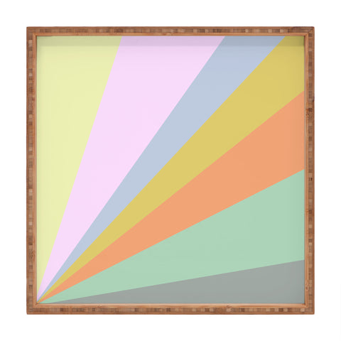 June Journal Pastel Rainbow Sunburst Square Tray