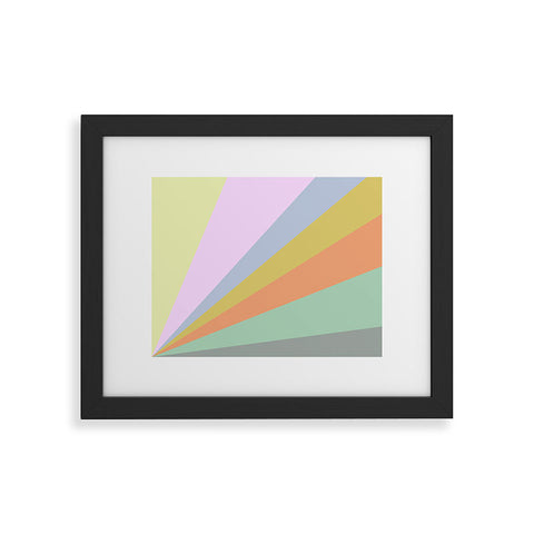 June Journal Pastel Rainbow Sunburst Framed Art Print