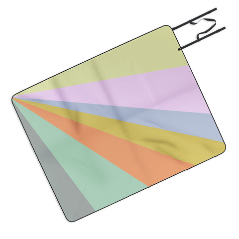June Journal Pastel Rainbow Sunburst Picnic Blanket