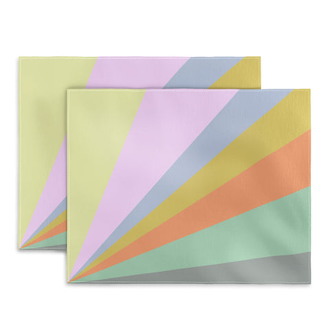 June Journal Pastel Rainbow Sunburst Placemat