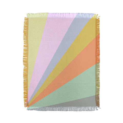 June Journal Pastel Rainbow Sunburst Throw Blanket