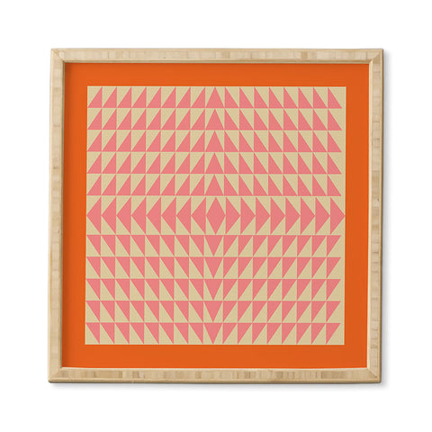 June Journal Pink and Orange Triangles Framed Wall Art