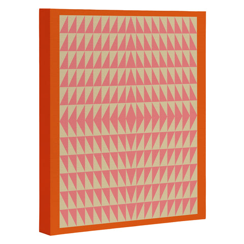 June Journal Pink and Orange Triangles Art Canvas