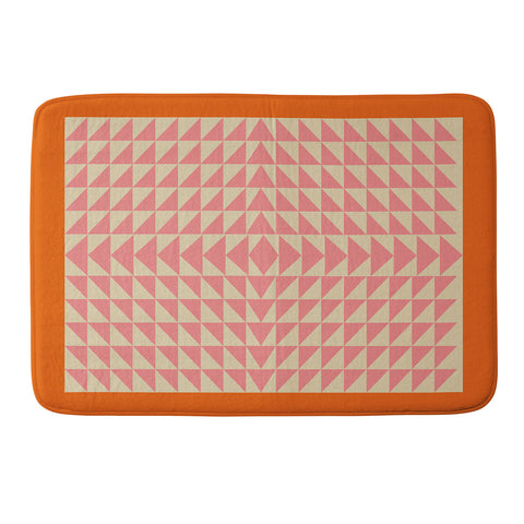 June Journal Pink and Orange Triangles Memory Foam Bath Mat