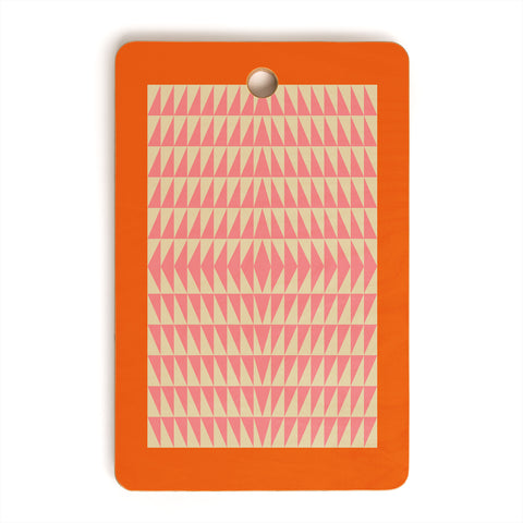 June Journal Pink and Orange Triangles Cutting Board Rectangle