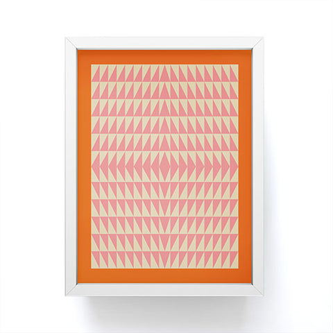 June Journal Pink and Orange Triangles Framed Mini Art Print