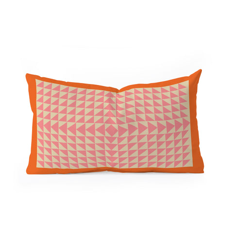 June Journal Pink and Orange Triangles Oblong Throw Pillow