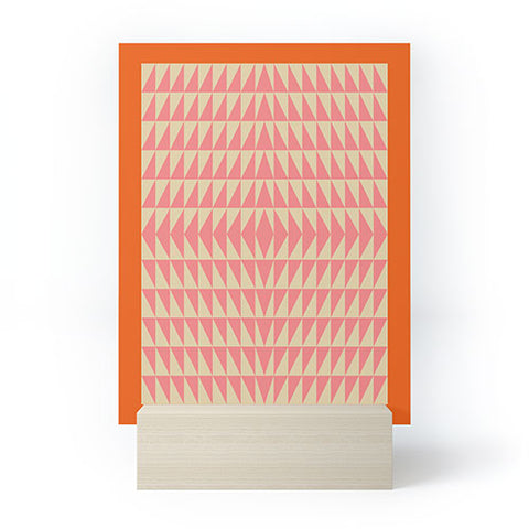 June Journal Pink and Orange Triangles Mini Art Print