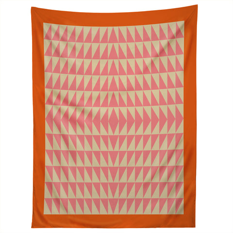June Journal Pink and Orange Triangles Tapestry