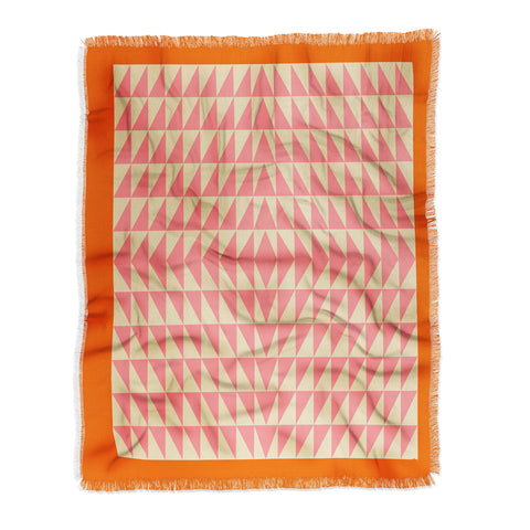 June Journal Pink and Orange Triangles Throw Blanket