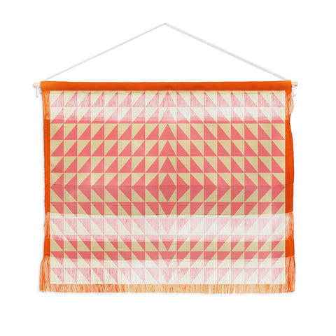 June Journal Pink and Orange Triangles Wall Hanging Landscape