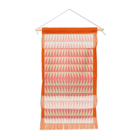 June Journal Pink and Orange Triangles Wall Hanging Portrait