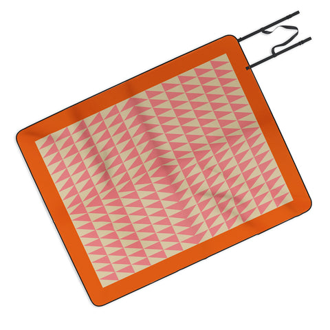 June Journal Pink and Orange Triangles Picnic Blanket