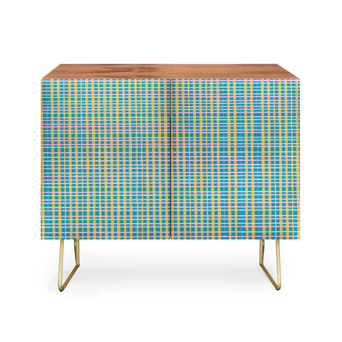 June Journal Plaid Lines in Blue Credenza