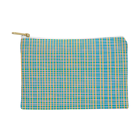 June Journal Plaid Lines in Blue Pouch