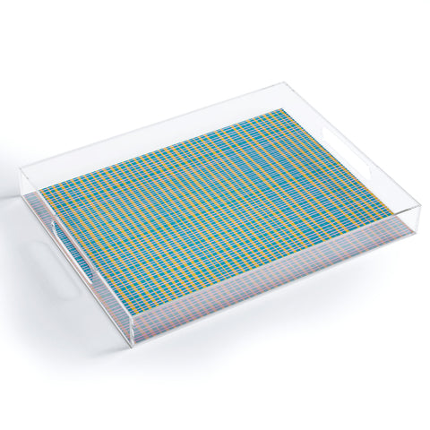 June Journal Plaid Lines in Blue Acrylic Tray