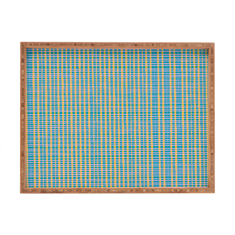 June Journal Plaid Lines in Blue Rectangular Tray