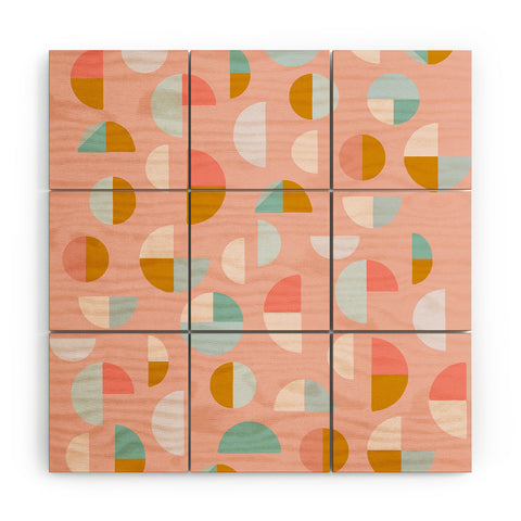 June Journal Playful Geometry Shapes Wood Wall Mural