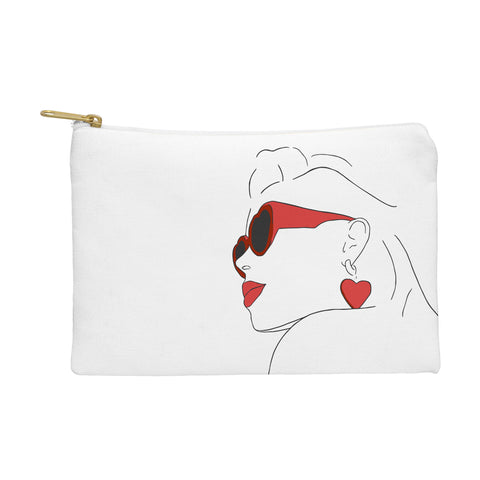 June Journal Red Sunglasses Woman Pouch