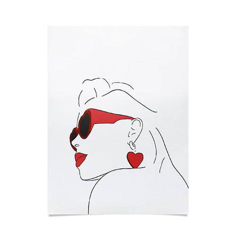 June Journal Red Sunglasses Woman Poster