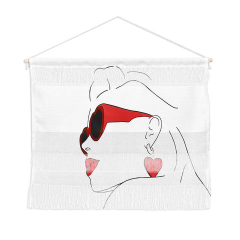 June Journal Red Sunglasses Woman Wall Hanging Landscape
