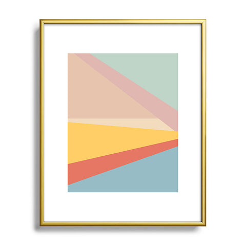June Journal Retro Abstract Geometric Metal Framed Art Print