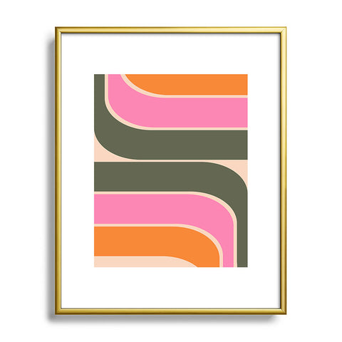 June Journal Retro Curve I Metal Framed Art Print