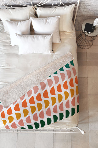 June Journal Retro Geometrics Fleece Throw Blanket