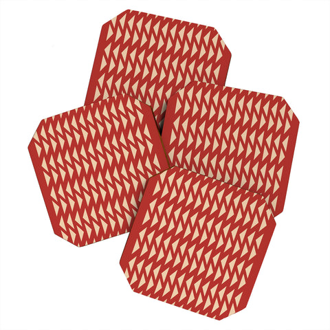 June Journal Shapes 30 in Red Coaster Set