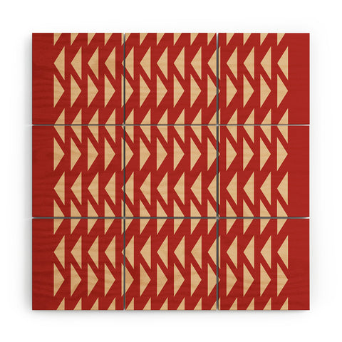 June Journal Shapes 30 in Red Wood Wall Mural