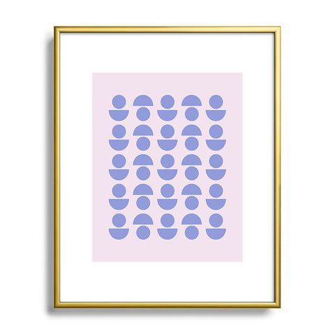 June Journal Shapes in Periwinkle Metal Framed Art Print