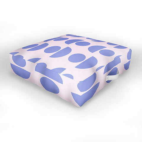 June Journal Shapes in Periwinkle Outdoor Floor Cushion