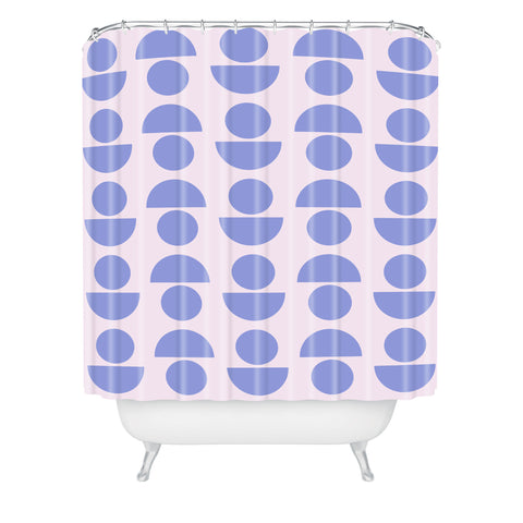 June Journal Shapes in Periwinkle Shower Curtain