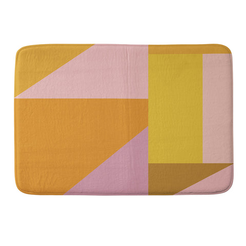 June Journal Shapes in Vintage Modern Pink Memory Foam Bath Mat